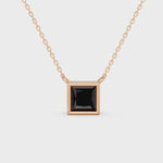 2.00 Ct princess cut black diamond necklace with luxury natural diamond jewelry design