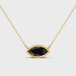 2.00 Ct marquise cut black diamond necklace in luxury natural diamond jewelry style