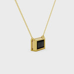 2.00 Ct baguette cut black diamond necklace with luxury natural diamond jewelry design