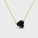 2.00 Ct black heart diamond necklace with luxury natural fine jewelry design