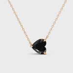 2.00 Ct black heart diamond necklace with luxury natural fine jewelry design