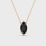 2.00 Ct black marquise cut diamond necklace with luxury natural fine jewelry design