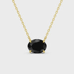 2.00 Ct black oval diamond necklace with luxury natural fine jewelry design