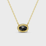 2.00 Ct black oval diamond necklace with luxury natural fine jewelry design
