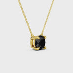 2.00Ct Round cut black diamond necklace with modern luxury fine jewelry appeal