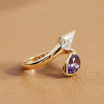 1.30 Ct TOI lab grown round diamond ring, classic prong gold setting, elegant everyday jewelry.