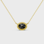 Luxury black oval diamond necklace with elegant natural diamond design For Pendle