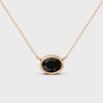 Luxury black oval diamond necklace with elegant natural diamond design For Pendle