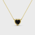 2.00 Ct heart cut black diamond necklace with luxury natural diamond jewelry design