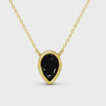 2.00 Ct Natural Black Diamond Necklace Sleek Minimalist Pendant for Women