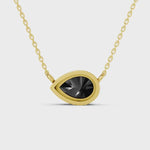 2.00 Ct pear cut black diamond necklace with luxury natural diamond jewelry design