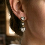 Elegant lab grown diamond earrings with brilliant cut stones set in fine gold jewelry for women