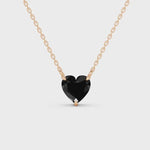 2.00 Ct black Heart diamond necklace with luxury natural fine jewelry design