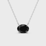 2.00 Ct black oval diamond necklace with luxury natural fine jewelry design