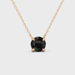 2.00Ct Round cut black diamond necklace with modern luxury fine jewelry appeal