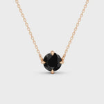 2.00 Ct round cut black diamond necklace in luxury natural diamond jewelry style