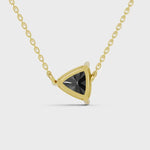 2.00 Ct trillion cut black diamond necklace with luxury fine jewelry design