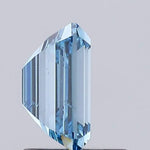 IGI certified lab grown diamond with grading details and certification report. emerald cut diamond, blue lab grown diamond