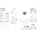Lab grown diamond report with IGI certification and lab grown diamond grading chart, fancy yellow lab grown diamond, oval cut lab diamond