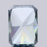 Lab grown diamond certification report showing color chart and diamond grading details, radiant cut lab grown diamond, blue cvd diamond