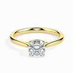 Vintage sapphire engagement ring in custom gold design - Cushion Cut Diamond Ring