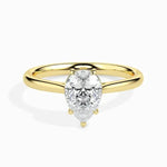 Pear cut engagement ring with lab grown diamond in rose gold