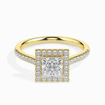 Vintage sapphire engagement ring in custom gold design - Cushion Diamond Ring