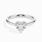 Vintage sapphire engagement ring in custom gold design - Heart Diamond Ring .