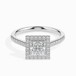 Vintage sapphire engagement ring in custom gold design - Cushion Diamond Ring