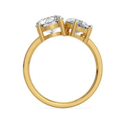 2 shaped Diamond RING  wedding anniversary ring for wife