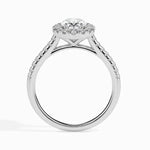 Unique Oval shaped engagement ring in white gold setting - Women Special Diamond Ring
