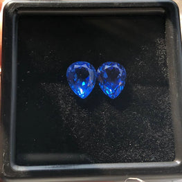 Blue Sapphire Pear Cut Gemstone Pair