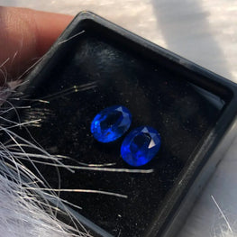 4.665 CT Oval Shape lab Created Gemstone Blue Cobalt Sapphire Loose Gemstone For Beautiful Earring
