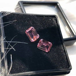 Emerald Cut Pink Sapphire Pair Gemstone
