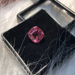 Unfaceted Cushion Cut Pink Sapphire Gemstone