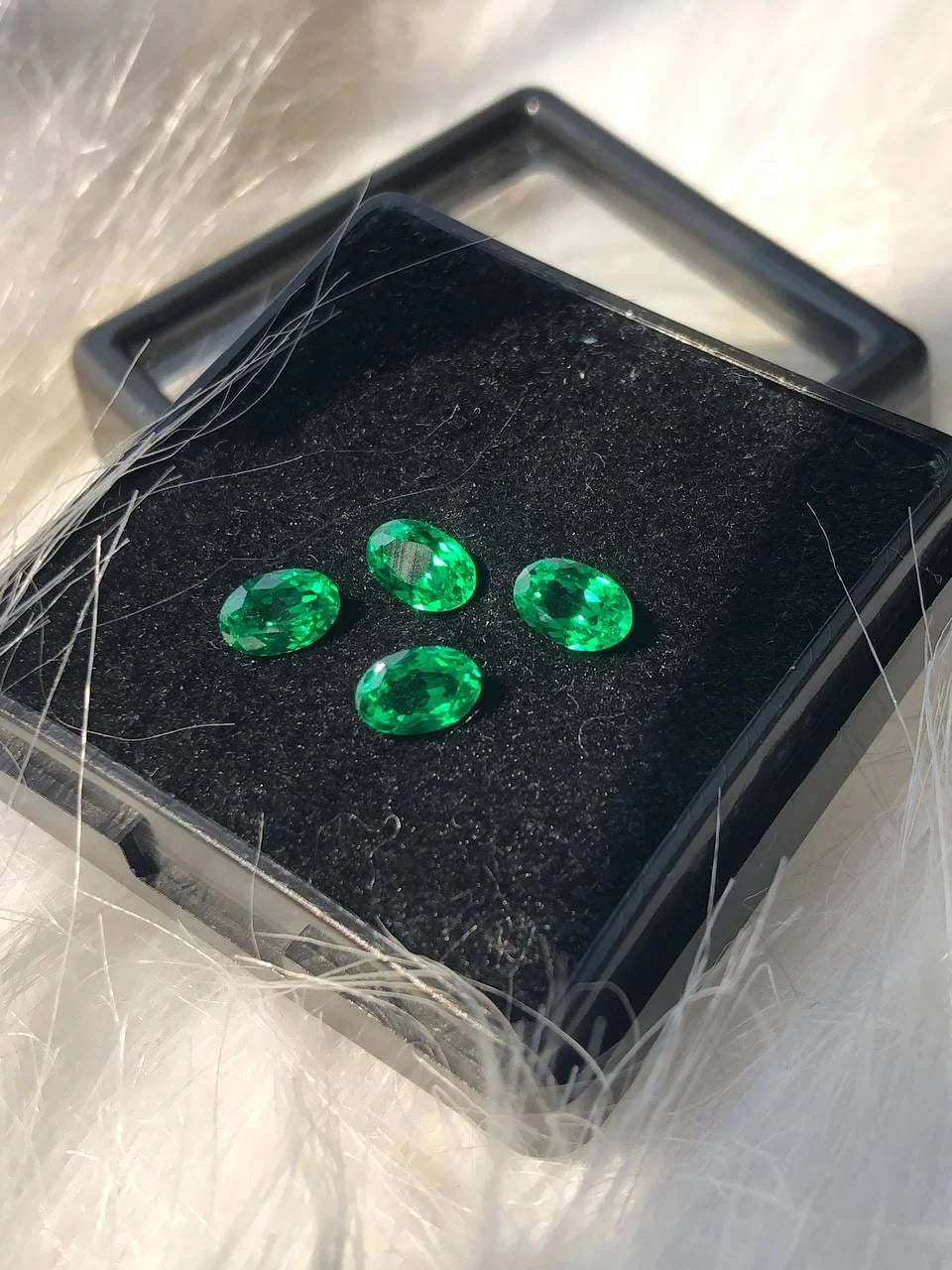 Oval Cut Lab Created Emerald Gemstone