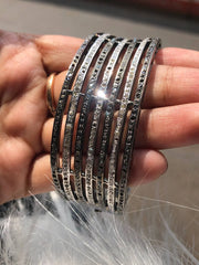 Black Rhodium Natural Diamond Bangle