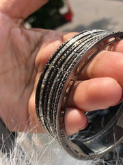 Black Rhodium Natural Diamond Bangle