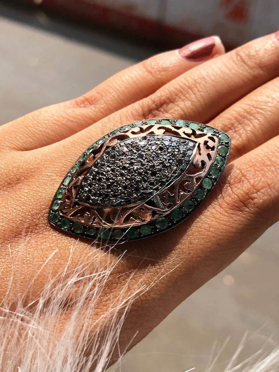 Vintage Marquise Shape Unique Ring