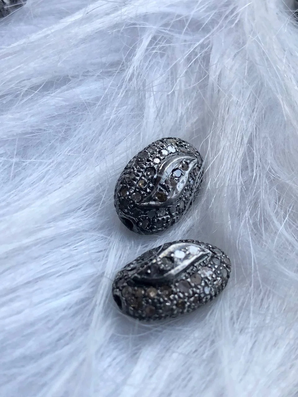 Oval Shape Vintage Silver Beads