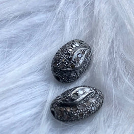 Oval Shape Vintage Silver Beads