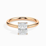 1 Ct radiant cut diamond engagement & solitaire ring, radiant cut engagement ring, rectangle engagement ring, white sapphire engagement rings.