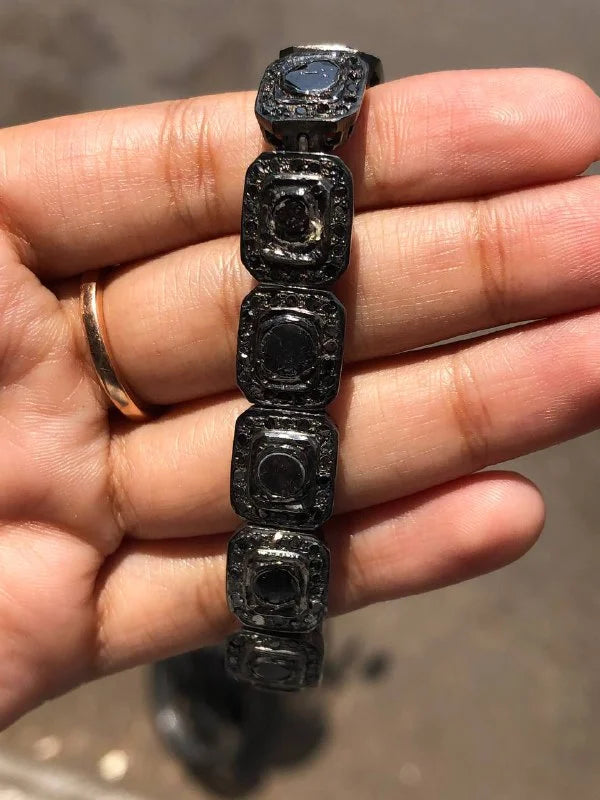 Black Rhodium Natural Diamond Deco Bracelet