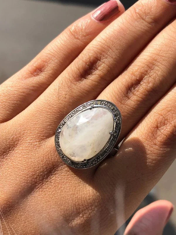 Oval Cut Opal Stunning Silver Ring