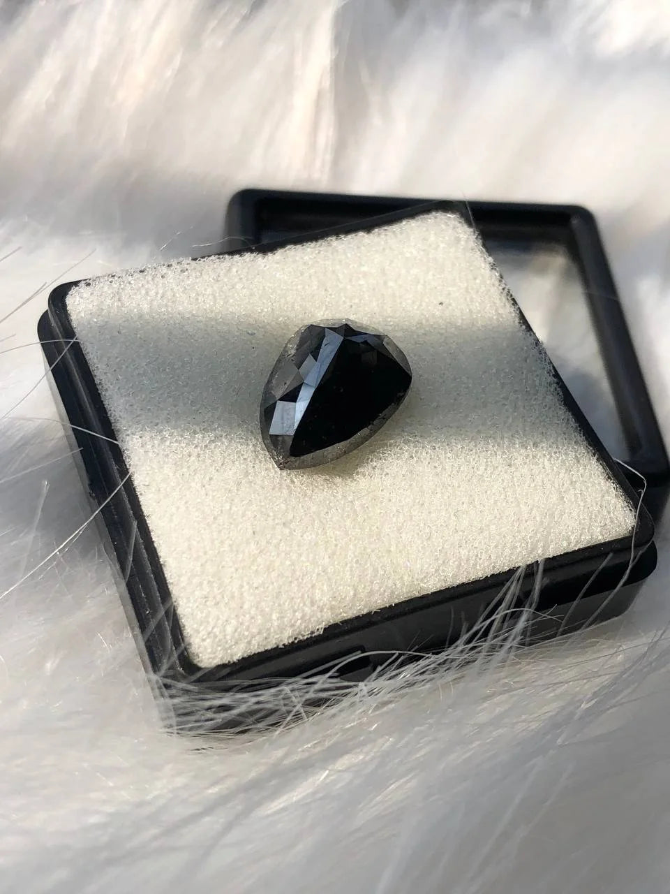 Pear Cut Natural Black Loose Diamond