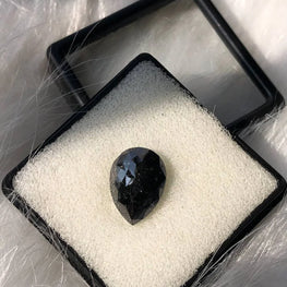 Natural Pear Cut Black Diamond For Ring