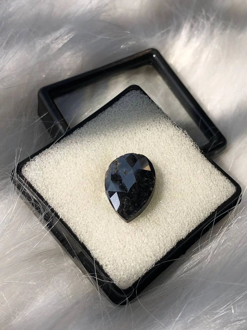 Natural Pear Cut Black Diamond Loose