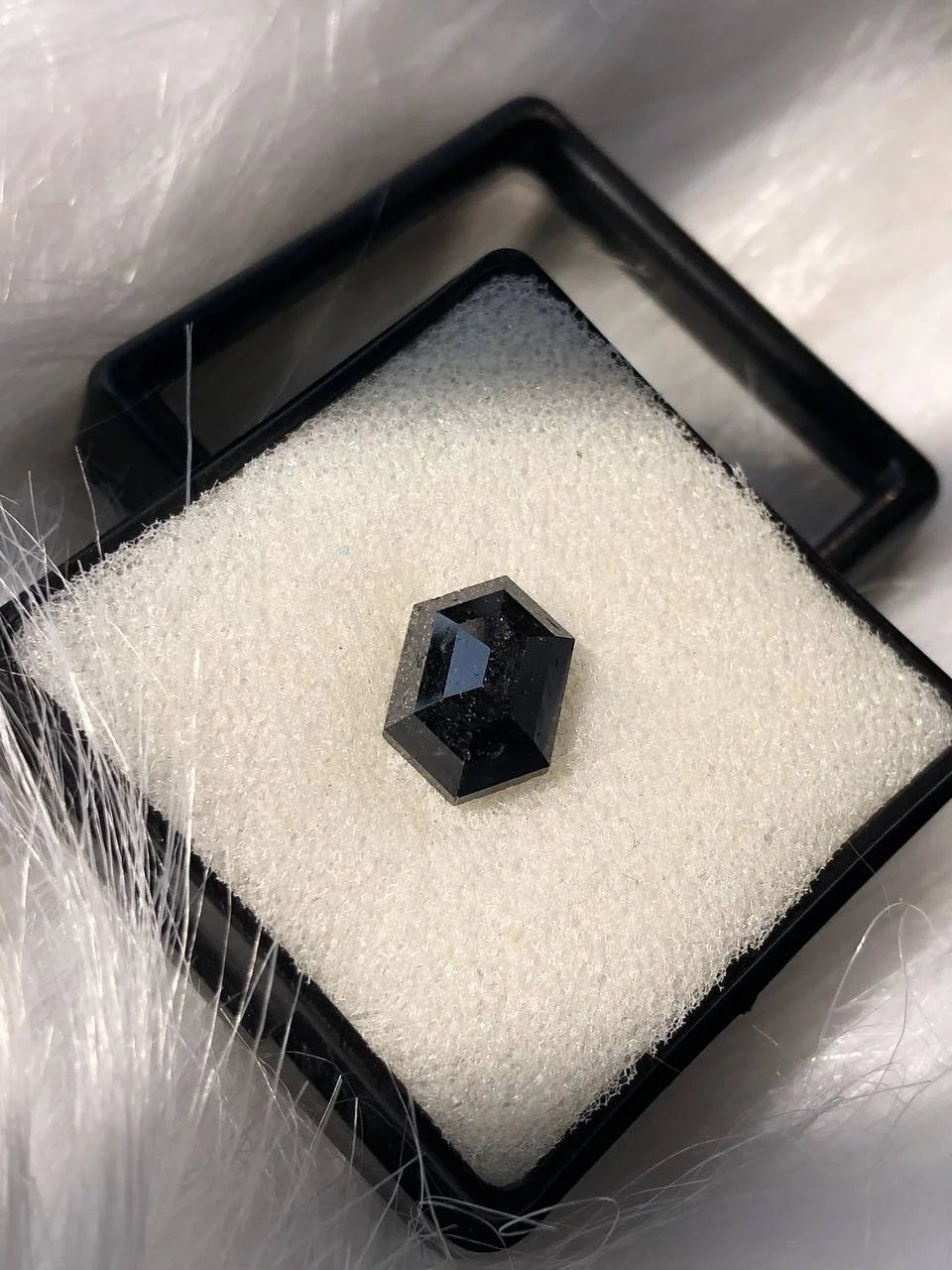 Hexagon Cut Black Fancy Natural Diamond