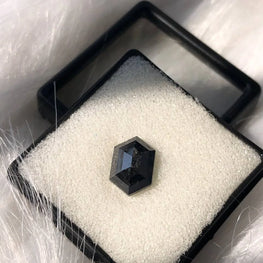 Hexagon Cut Black Fancy Natural Diamond