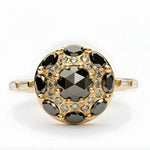 antique wedding rings 1920s, classic diamond ring, old mine diamond, old miners cut diamond ring, black diamond ring